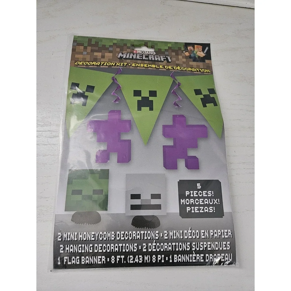 2018 Minecraft Birthday Party Decorations And Supplies‎ Lot New In Packages